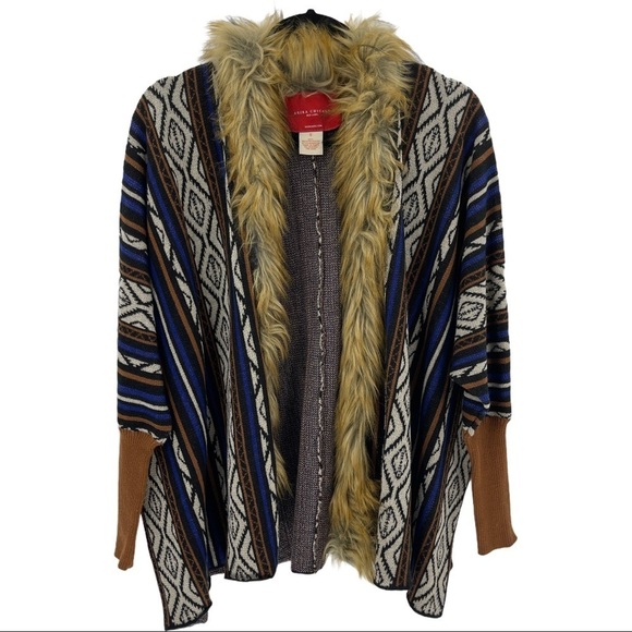 Akira Chicago Open Front Faux Fur Trim Cardigan - Picture 4 of 9